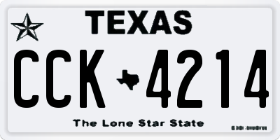 TX license plate CCK4214