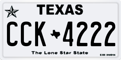 TX license plate CCK4222