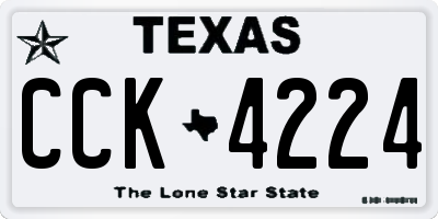 TX license plate CCK4224