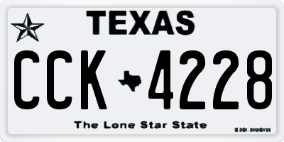 TX license plate CCK4228
