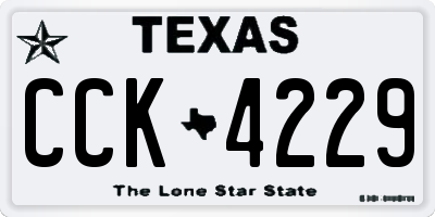 TX license plate CCK4229