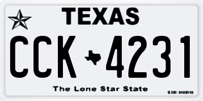 TX license plate CCK4231