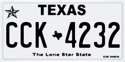 TX license plate CCK4232