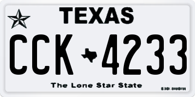 TX license plate CCK4233