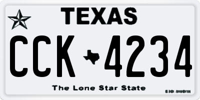 TX license plate CCK4234