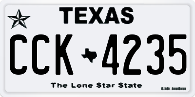 TX license plate CCK4235