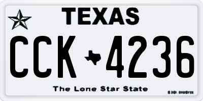 TX license plate CCK4236