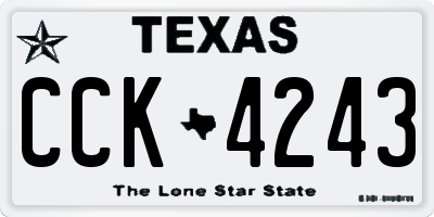 TX license plate CCK4243