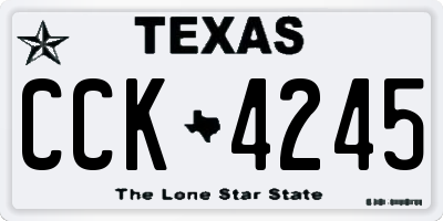 TX license plate CCK4245