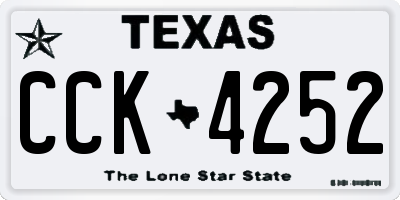 TX license plate CCK4252