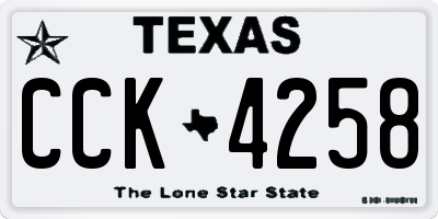 TX license plate CCK4258