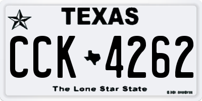 TX license plate CCK4262