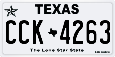 TX license plate CCK4263