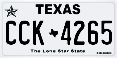 TX license plate CCK4265