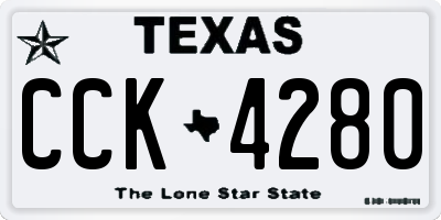 TX license plate CCK4280
