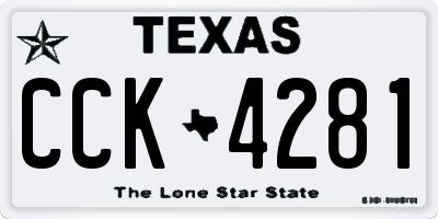TX license plate CCK4281