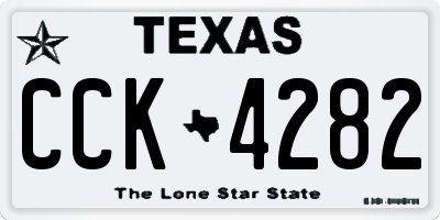 TX license plate CCK4282