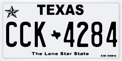 TX license plate CCK4284