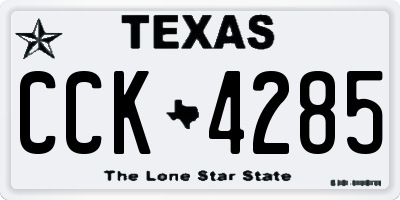 TX license plate CCK4285