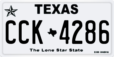 TX license plate CCK4286