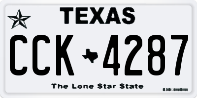 TX license plate CCK4287