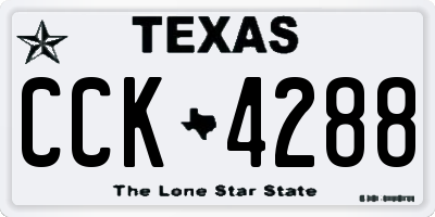 TX license plate CCK4288