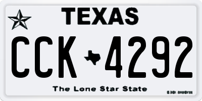 TX license plate CCK4292