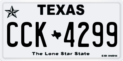 TX license plate CCK4299