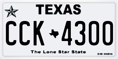 TX license plate CCK4300