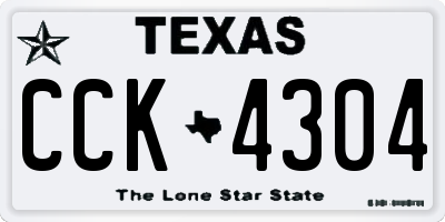 TX license plate CCK4304