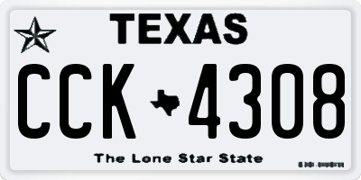TX license plate CCK4308