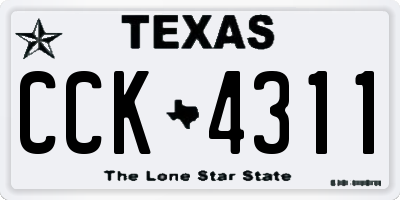 TX license plate CCK4311