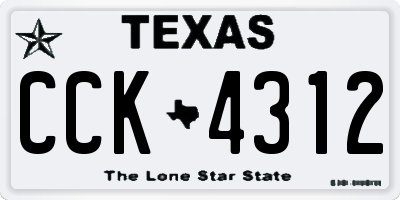 TX license plate CCK4312
