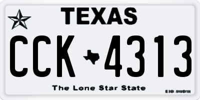 TX license plate CCK4313