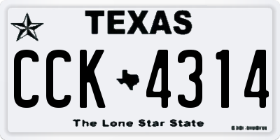 TX license plate CCK4314