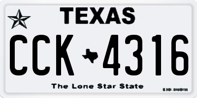 TX license plate CCK4316