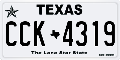 TX license plate CCK4319