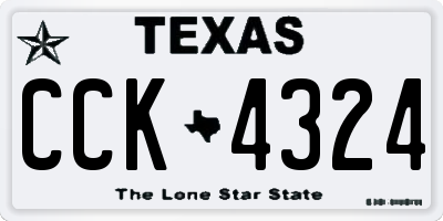 TX license plate CCK4324