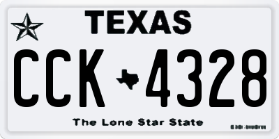TX license plate CCK4328