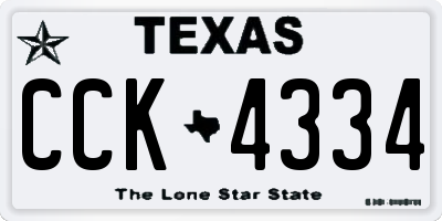 TX license plate CCK4334