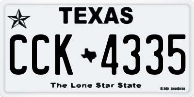 TX license plate CCK4335