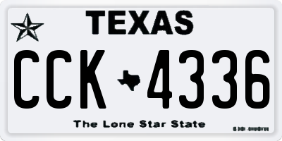 TX license plate CCK4336