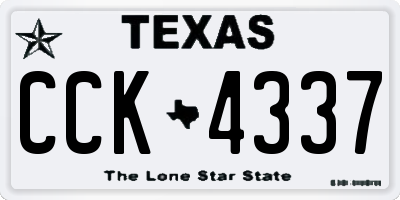 TX license plate CCK4337