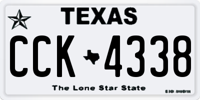 TX license plate CCK4338