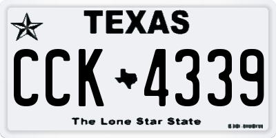 TX license plate CCK4339
