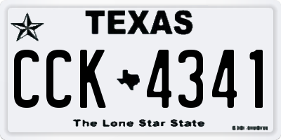 TX license plate CCK4341