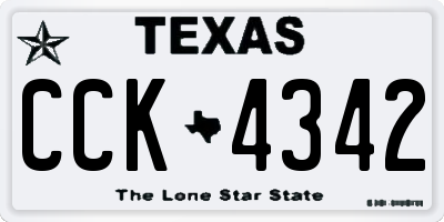 TX license plate CCK4342