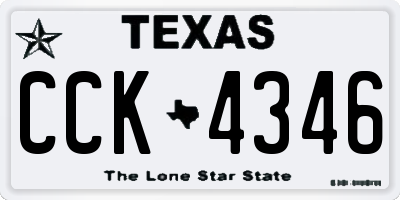 TX license plate CCK4346