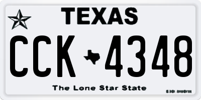 TX license plate CCK4348