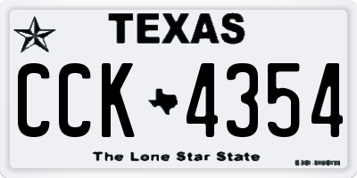 TX license plate CCK4354